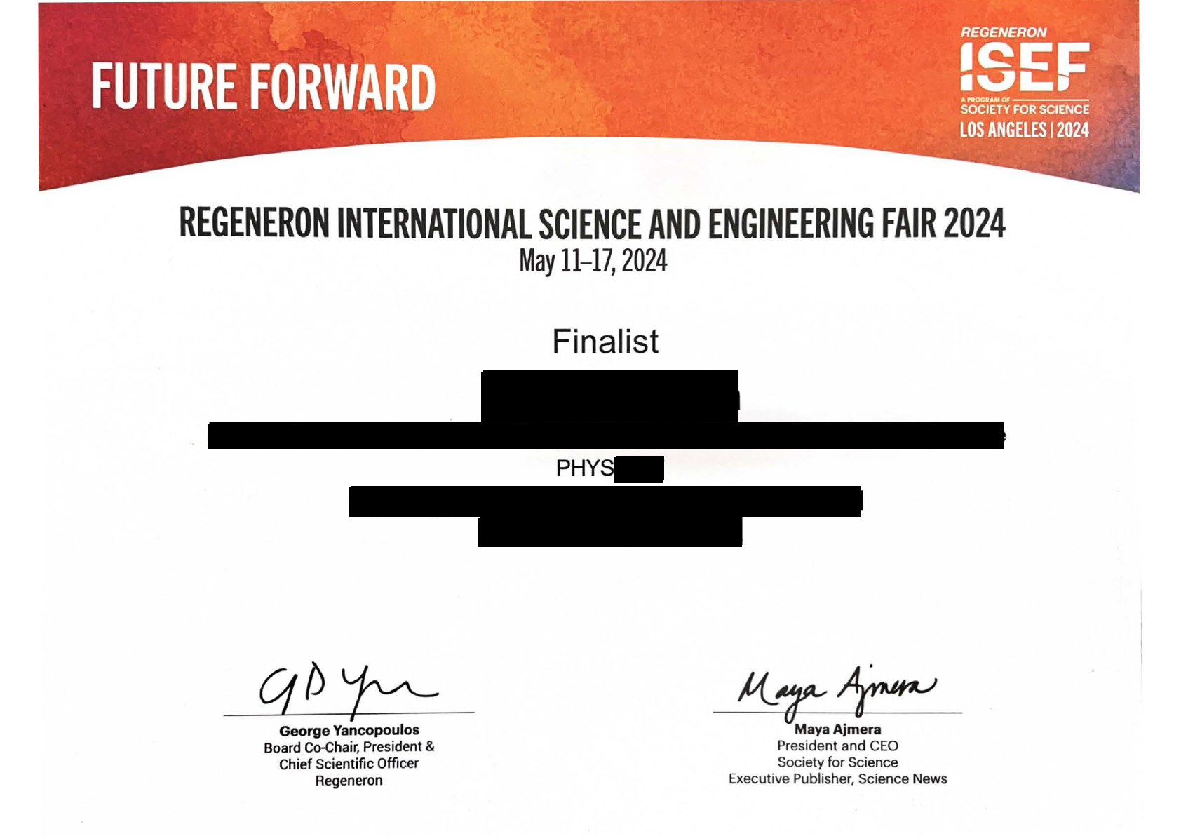 ISEF 수상 실적 2